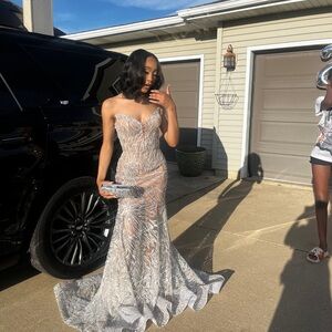 Silver prom dress